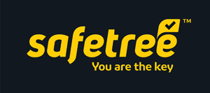 safetree logo yellow on bla